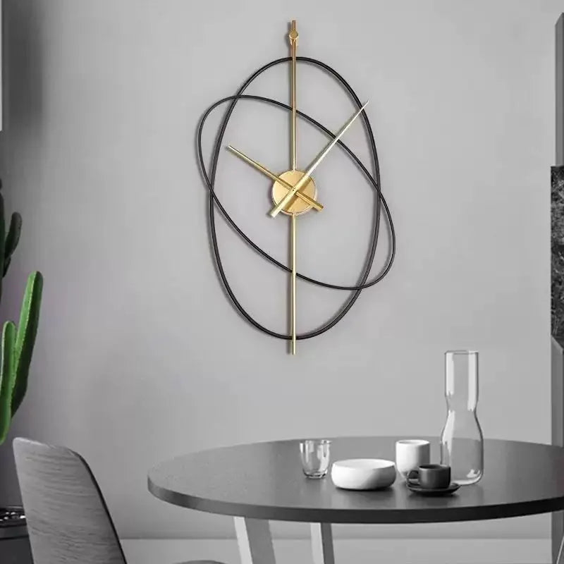 Creative living room fashionable wall hanging art light luxury clock simple modern atmospheric silent clock