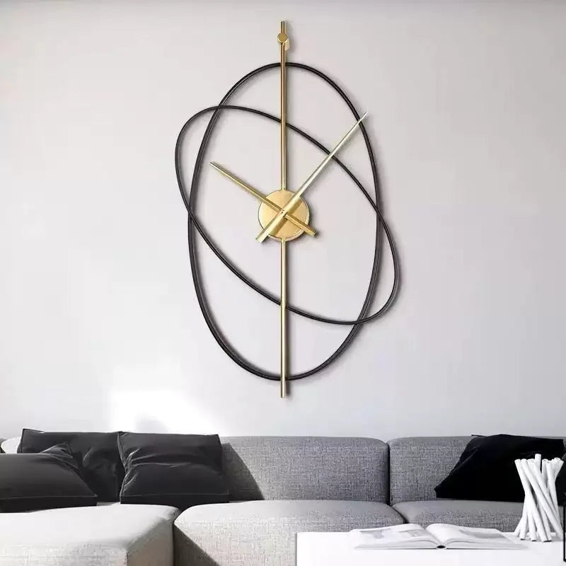 Creative living room fashionable wall hanging art light luxury clock simple modern atmospheric silent clock