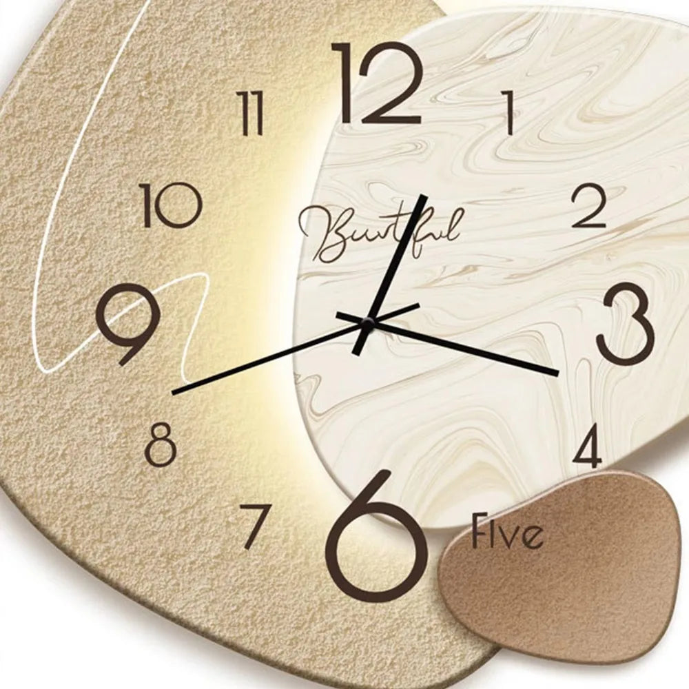 Modern Nordic Wall Painting Light Easy to Read High-end Digital Wall Clock Decorative Wall Hanging Clock Restaurant