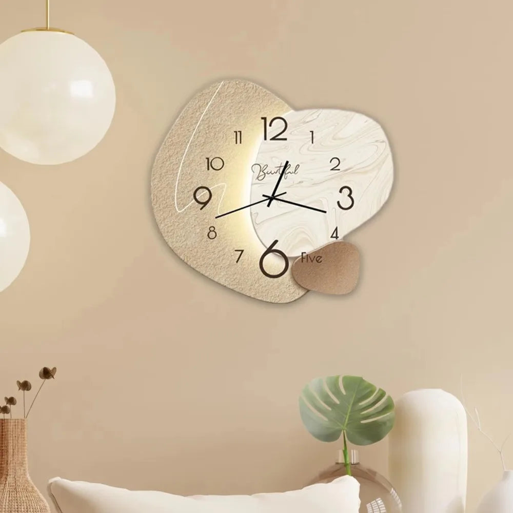 Modern Nordic Wall Painting Light Easy to Read High-end Digital Wall Clock Decorative Wall Hanging Clock Restaurant