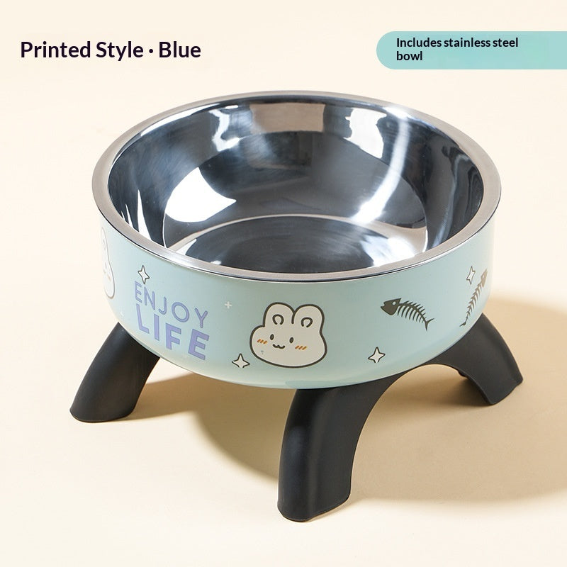 Cat Bowl Dog Bowl Cat Single Bowl Non-slip Cat Bowl Oblique Mouth